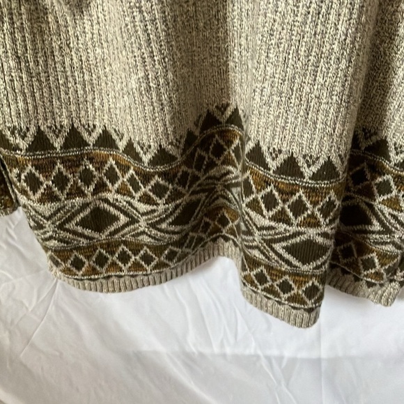Lucky Brand: Cream/Olive Green Cardigan- warm/cozy- L - Picture 14 of 16